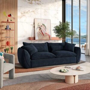 Oryel — Canapé 4 places déhoussable – Bleu nuit