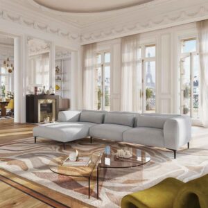 Tessie - Canapé d’angle gauche – Gris perle