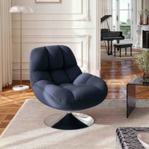 fauteuil pivotant bleu nuit