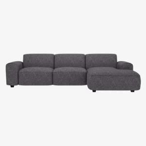 canapé d'angle droit bleu zingué