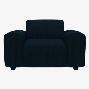 Posada - Fauteuil en tissu Melina – Bleu encre