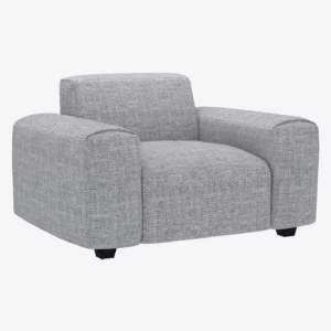 Posada - Fauteuil en tissu Melina – Gris asphalte