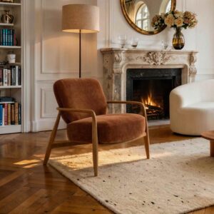 velika fauteuil marron cuivré