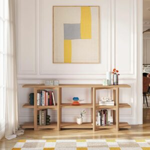 Janoa - Bibliothèque basse 3 étagères en chêne - Naturel