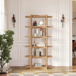 Janoa Bibliothèque 5 étagères en chêne - Naturel