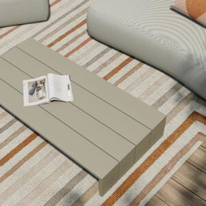 IMARUI - Table basse de jardin en aluminium - Gris soie