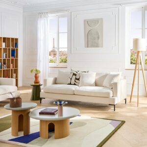 Canapé 3 places en tissu Kumal garni de plumes