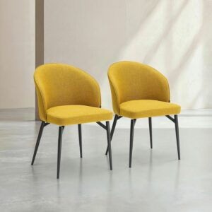 Lot de 2 chaises en tissu et métal