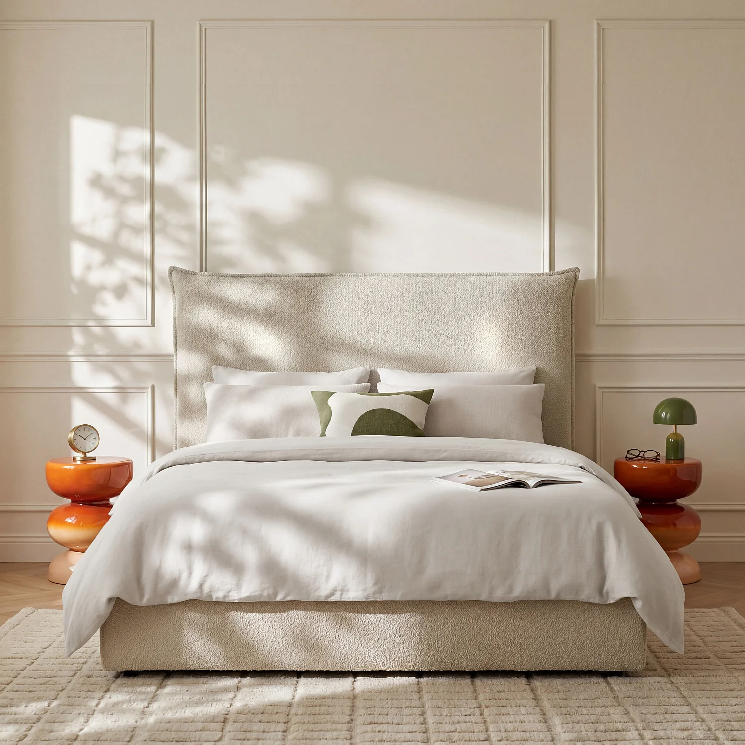Tête de lit en tissu chenille