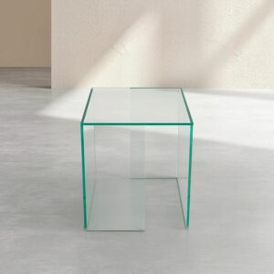 Alyssa - Table d'appoint en verre trempé - Transparent - Design by Céline Mognon Fichet
